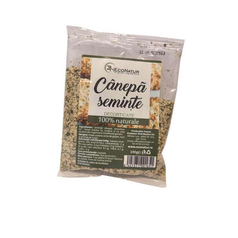 Seminte canepa decorticate, 100 g, Econatur