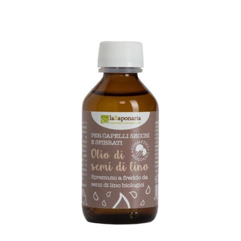 Ulei organic de seminte de in pentru par uscat si fragil, 100 ml, La Saponaria