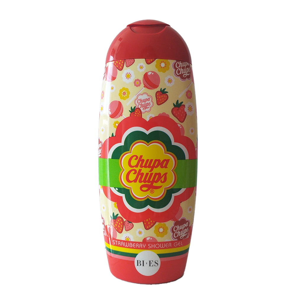 Gel dus & sampon capsuni Chupa Chups, 250 ml, Bi-Es