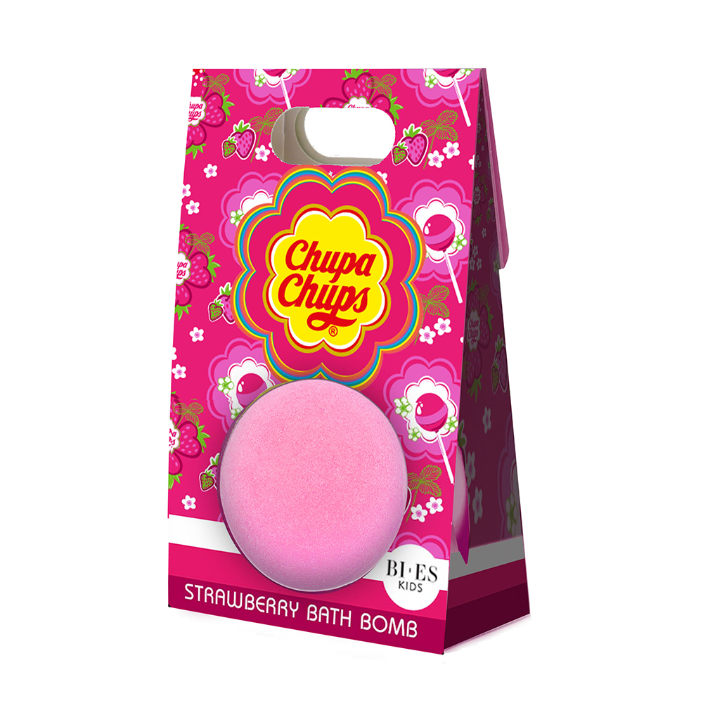 Bomba de baie capsuni Chupa Chups 6565, 165 g, Bi-Es