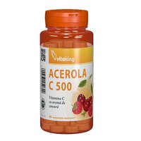 Vitamina C cu acerola, 500 mg, 40 comprimate, Vitaking
