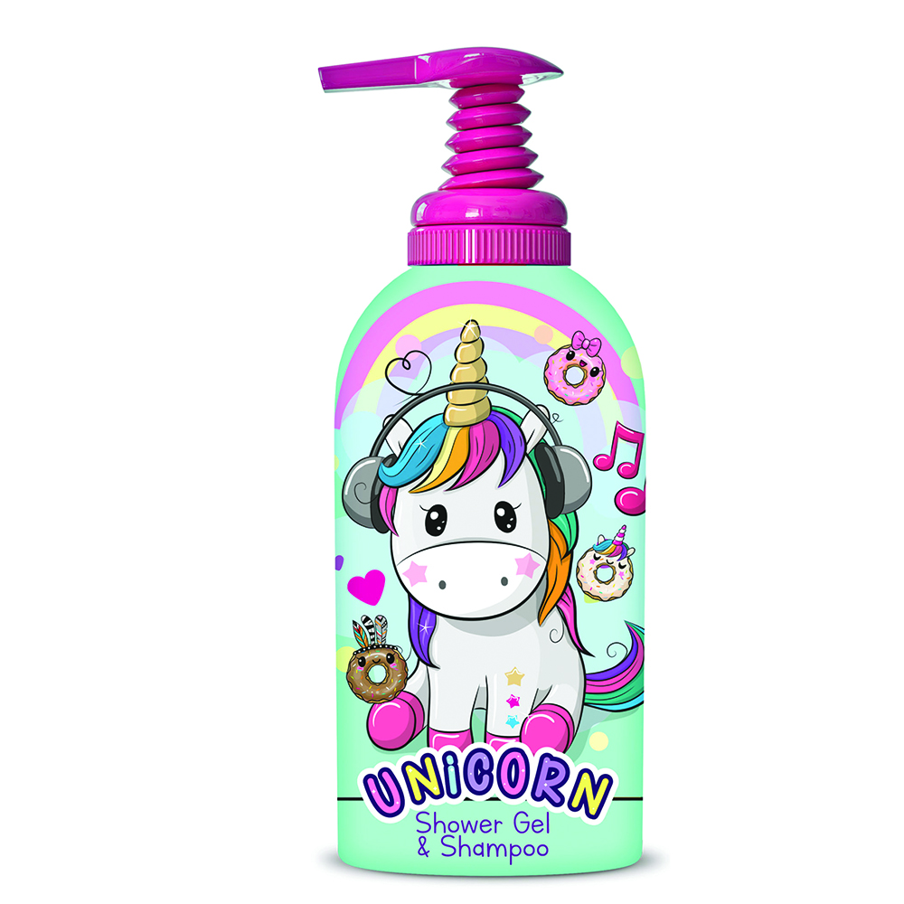 Gel de dus & sampon Unicorn Music, 1000 ml, Bi-Es