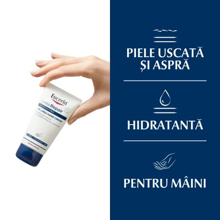 Crema de maini cu 5% uree Urea Repair, 75 ml, Eucerin 651797
