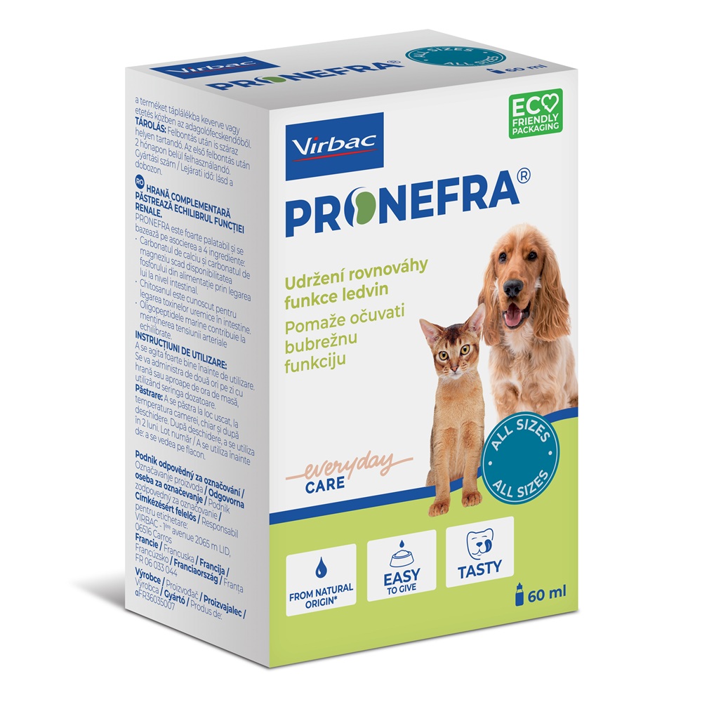 Supliment pentru caini si pisici cu insuficienta renala cronica Pronefra, 60 ml, Virbac