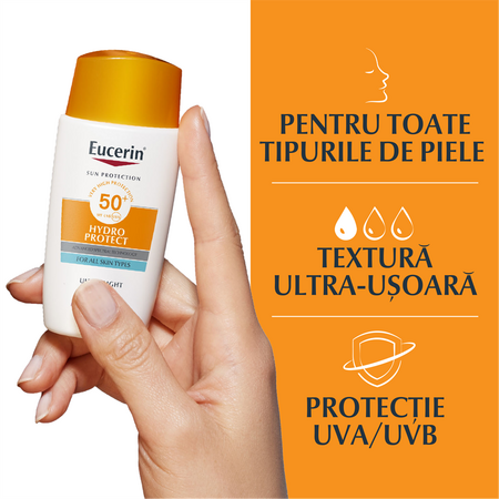 Crema de fata cu SPF50+ Sun Protection Hydro Protect, 50 ml, Eucerin 651887