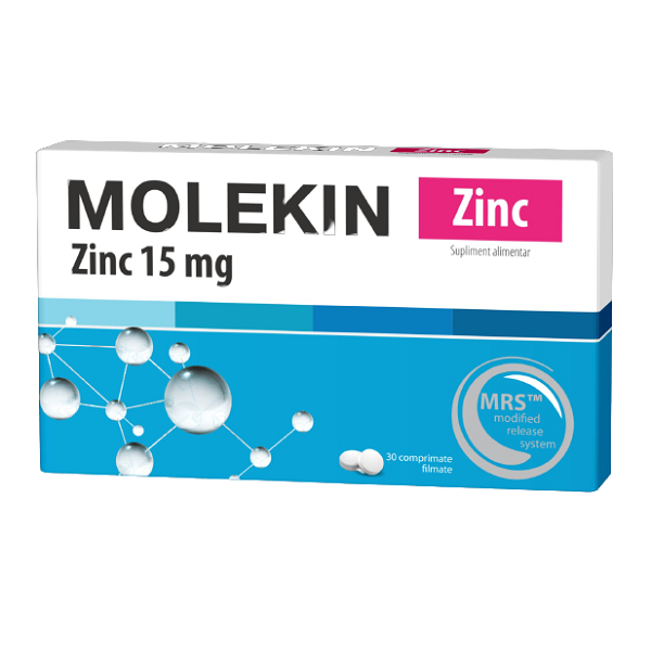 Molekin Zinc, 30 coprimate filmate, Zdrovit