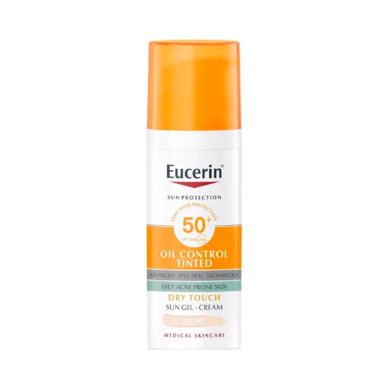 Crema-gel cu SPF 50+ cu efect de control al sebumului nuanta light Sun Protection, 50 ml, Eucerin