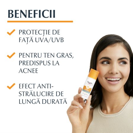 Crema gel de fata cu SPF50+ Sun Protection Oil Control, 50 ml, Eucerin 651869