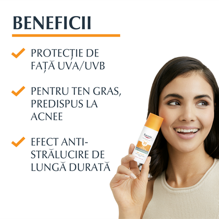 Crema gel de fata cu protectie solara SPF30+ Sun Protection Oil Control, 50 ml, Eucerin 651869