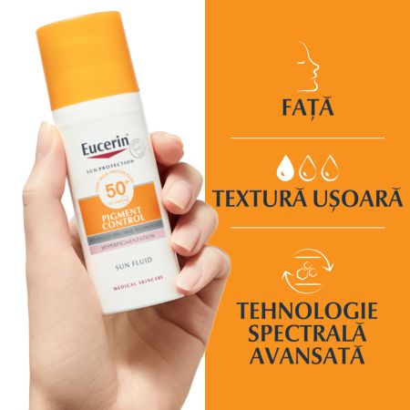 Crema de fata cu SPF50+ Sun Protection Pigment Control,, 50 ml, Eucerin 651875