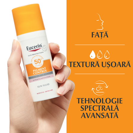 Crema de fata cu SPF50+ Sun Protection Pigment Control,, 50 ml, Eucerin 651875