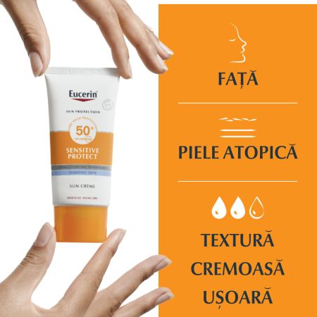 Crema de fata pentru ten sensibil cu SPF50+ Sun Protection Oil Control, 50 ml, Eucerin 651923
