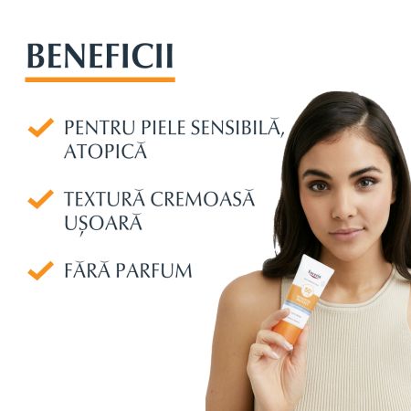 Crema de fata pentru ten sensibil cu SPF50+ Sun Protection Oil Control, 50 ml, Eucerin 651924