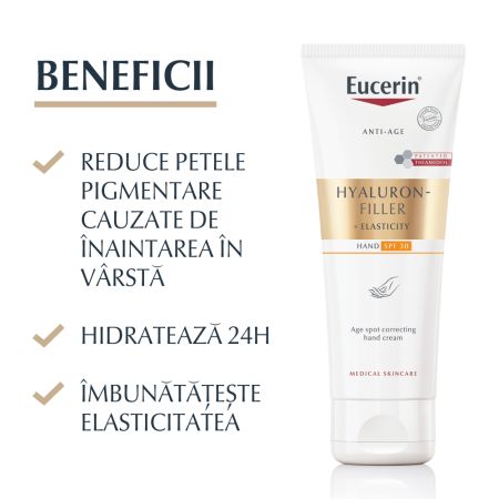 Crema de maini corectoare Hyaluron Filler + Elasticity SPF30, 75 ml, Eucerin 651808