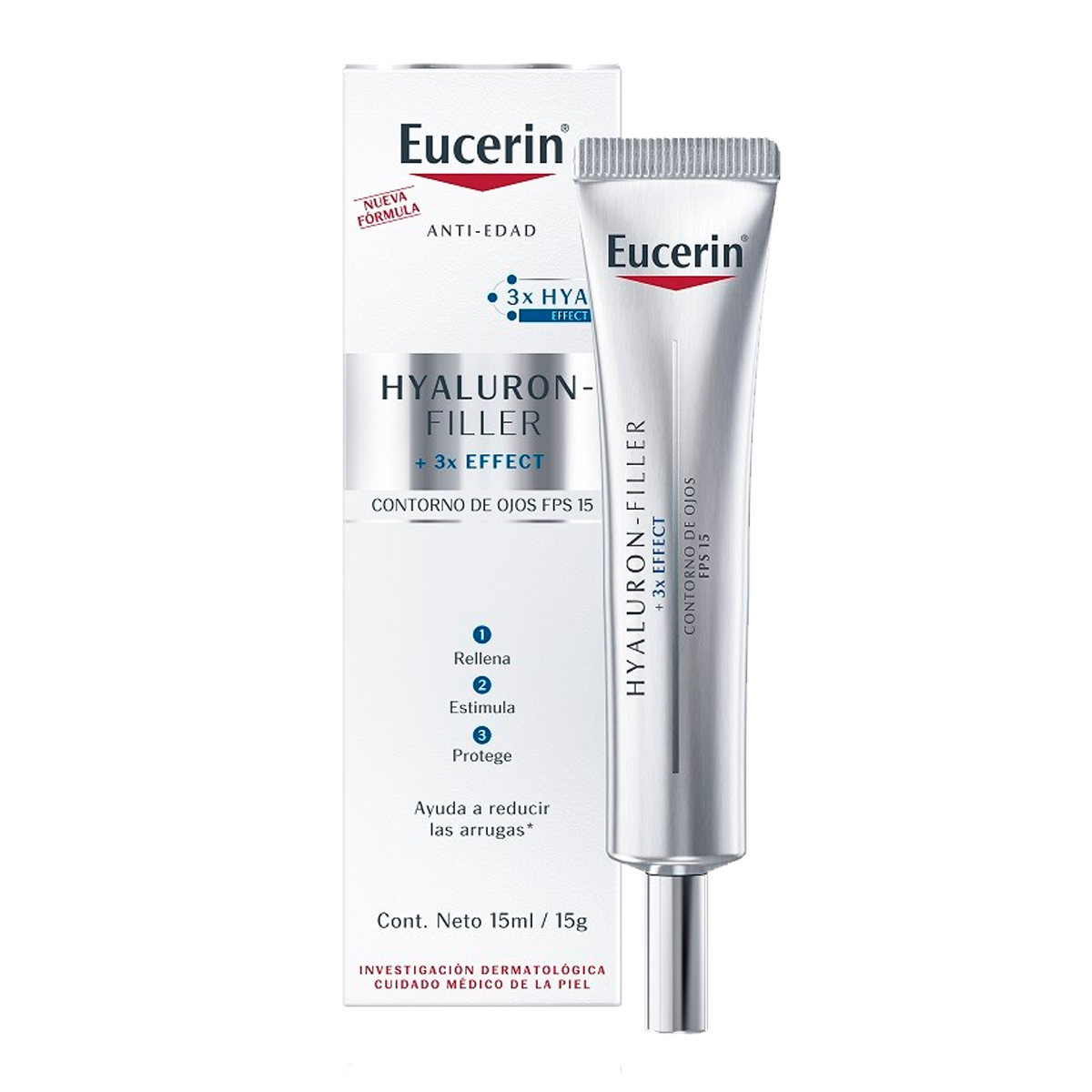 Crema pentru conturul ochilor cu efect triplu anti-imbatranire Hyaluron Filler 3 X Effect, 15 ml, Eucerin