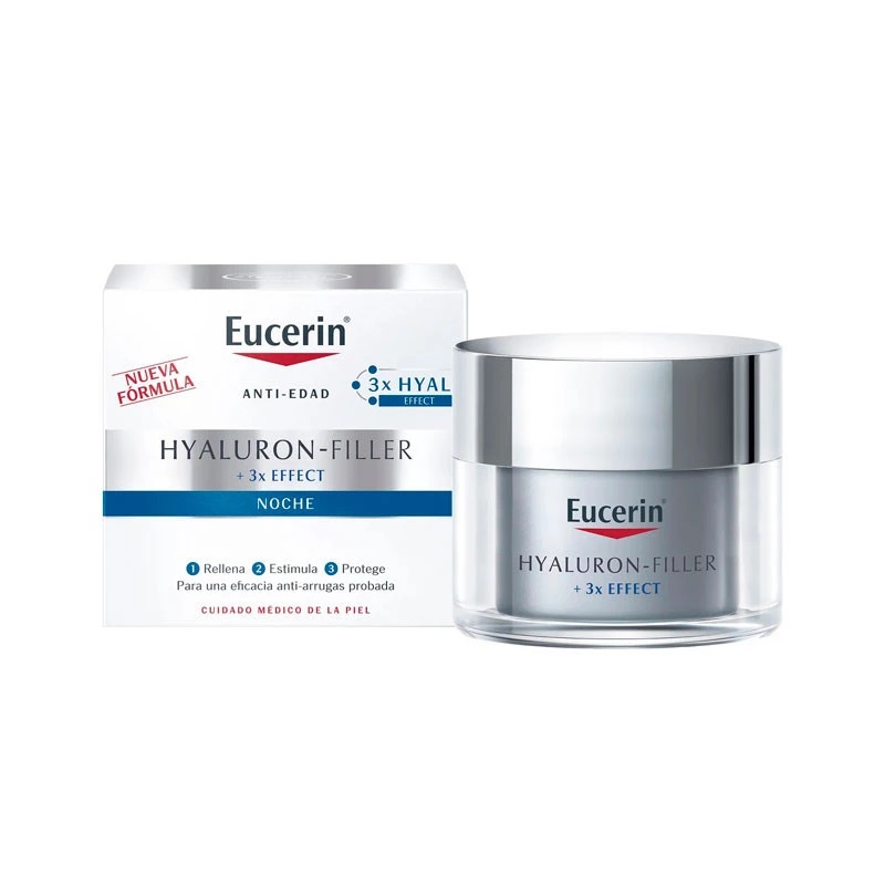 Crema de noapte cu efect triplu anti-imbatranire Hyaluron Filler 3 X Effect, 50 ml, Eucerin