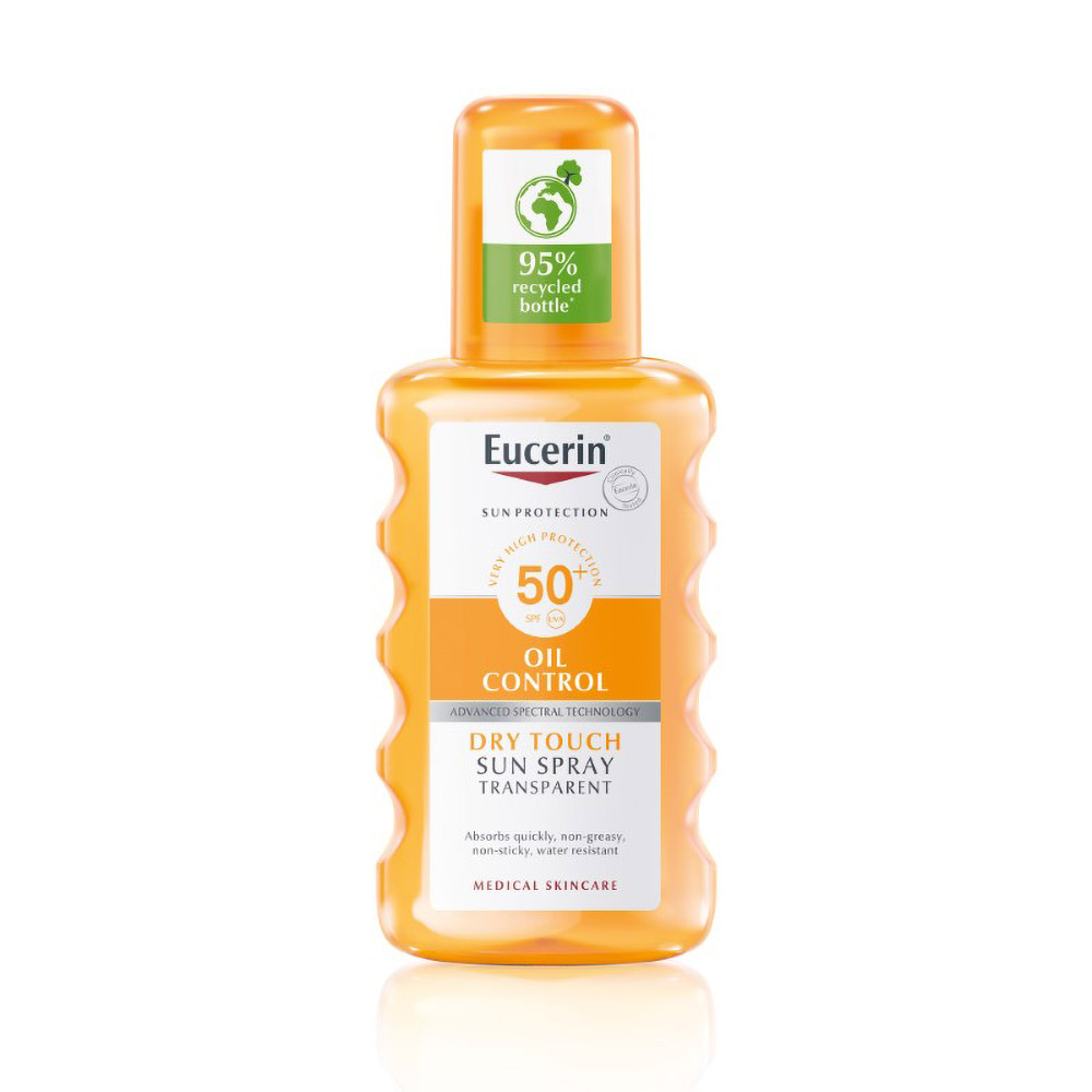 Spray de corp transparent cu SPF50+ Sun Protection Oil Control, 200 ml, Eucerin