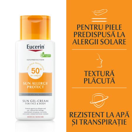 Crema de fata si corp cu SPF50+ impotriva alergiei la soare Sun Allergy Protect, 150 ml, Eucerin 651894
