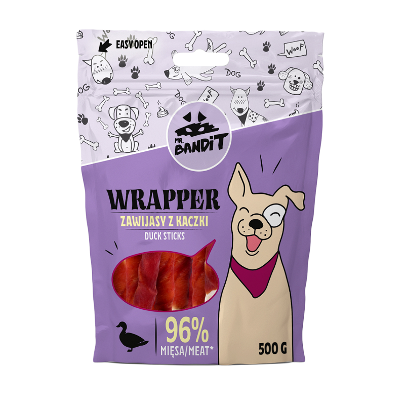 Recompense cu rata pentru caini Bandit Wrapper, 500 g, Mr. Bandit