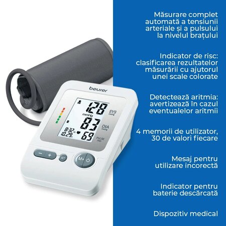 Tensiometru electronic de brat, BM26, Beurer 712425