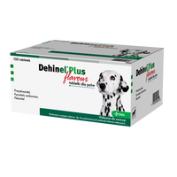 Antiparazitar intern pentru caini talie mica si medie Dehinel Plus Flavour, 100 comprimate, Krka Vet