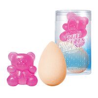 Set Sapun in forma de ursulet pentru curatarea buretelului 1 bucata + Buretel pentru aplicarea machiajului 1 bucata The Sweetest Blend, Beauty Blender