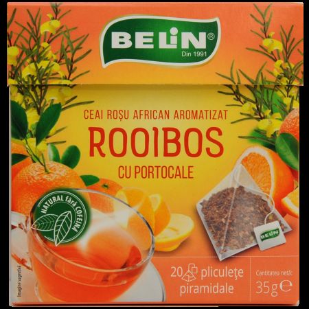 Ceai rooibos cu portocale, 20 plicuri, Belin