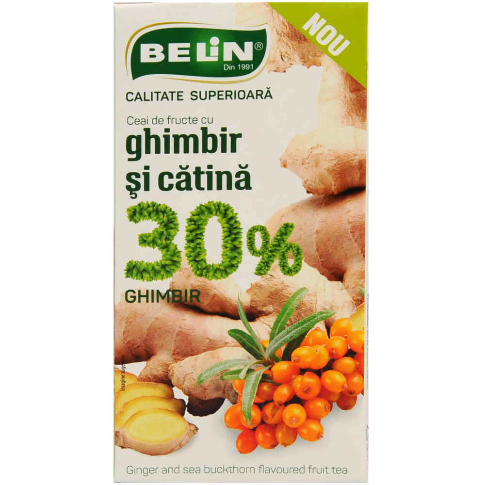 Ceai cu ghimbir si catina 30% ghimbir, 20 plicuri, Belin