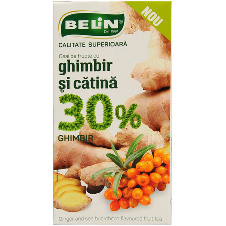 Ceai cu ghimbir si catina 30% ghimbir, 20 plicuri, Belin