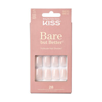 Unghii false Bare but Better, Nudies Short Squoval, 28 bucati, Kiss