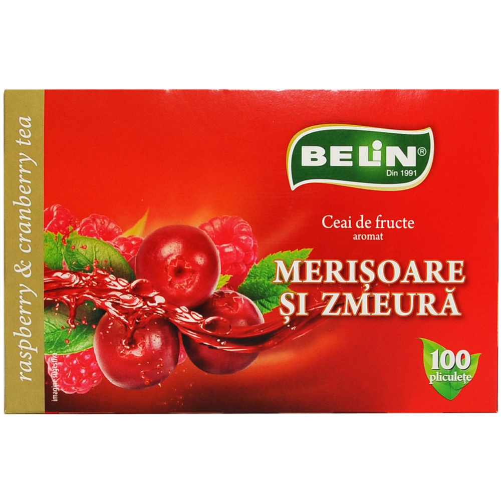 Ceai de merisoare si zmeura, 100 plicuri, Belin