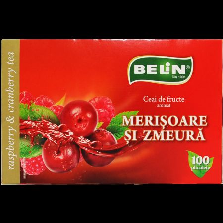 Ceai de merisoare si zmeura, 100 plicuri, Belin