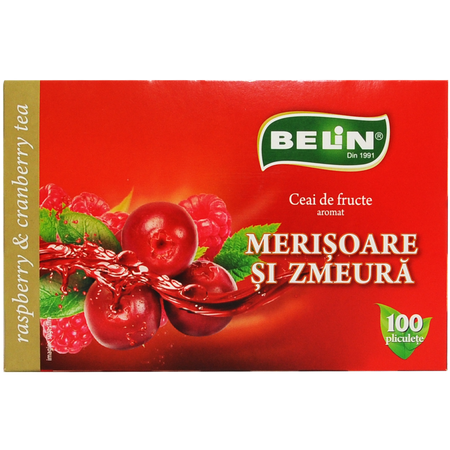 Ceai de merisoare si zmeura, 100 plicuri, Belin