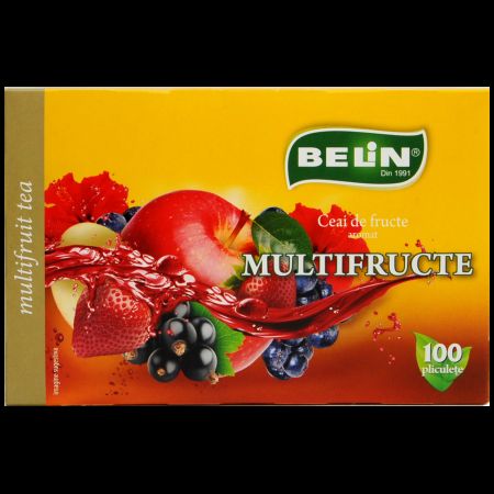 Ceai multifructe, 100 plicuri, Belin