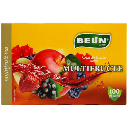 Ceai multifructe, 100 plicuri, Belin