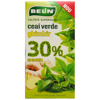 Ceai verde ghimbir 30%, 20 plicuri, Belin