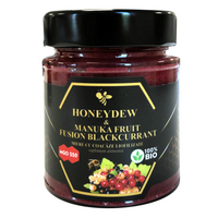 Miere Bio cu coacaze liofilizate Honeydew & Manuka Fruit Fuzion MGO 500, 200 g, Alcos Bioprod