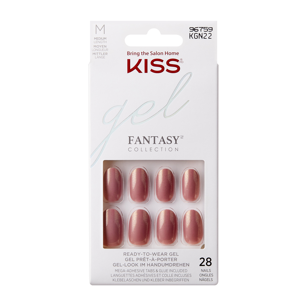 Unghii false Gel Fantasy Color, Medium Oval, 28 bucati, Kiss