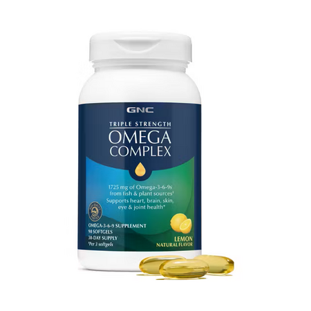 Ulei de peste Omega Complex Triple Strength (764721), 90 capsule, GNC
