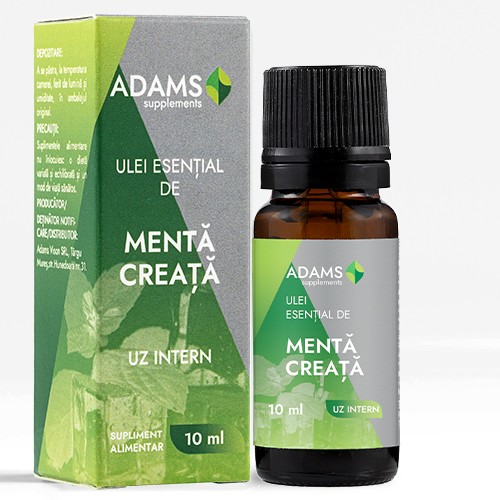 Ulei esential de Menta Creata, 10 ml, uz intern, Adams Vision