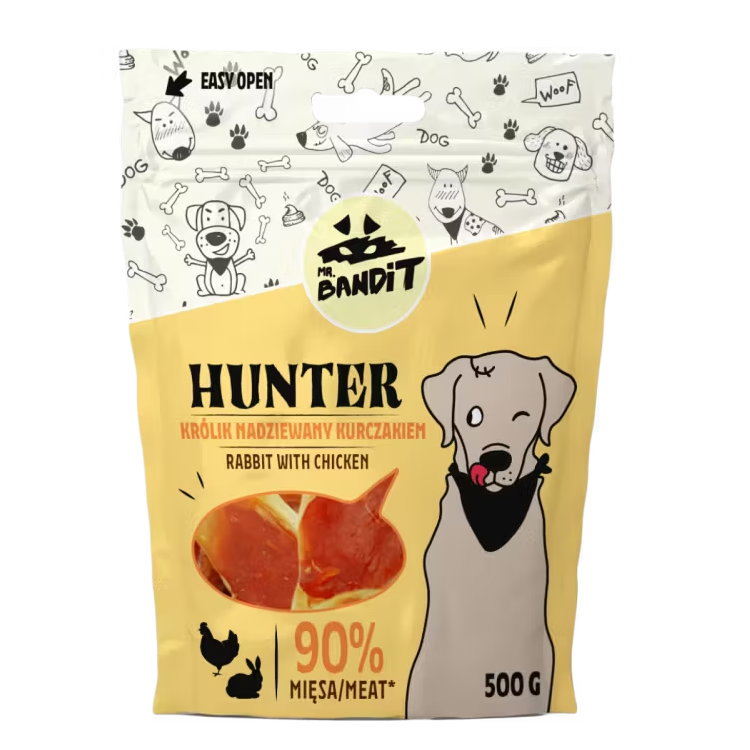 Recompense cu iepure si pui pentru caini Hunter Rabbit with Chicken, 500 g, Mr. Bandit