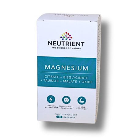 Magneziu citrat + bisglycinat + taurat + malat + oxid, 120 capsule, Neutrient 753217