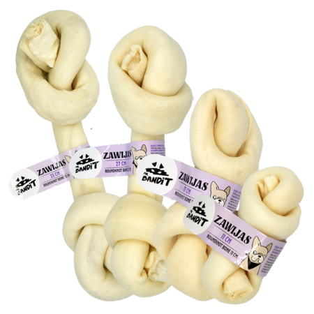 Recompense din piele de vita pentru caini Roundknot, 17 cm, 1 bucata, Mr. Bandit