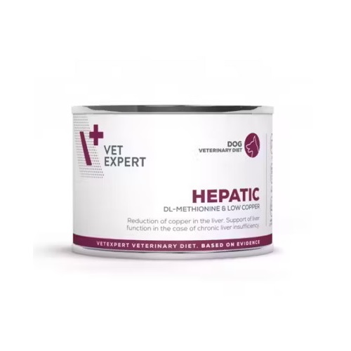 Hrana umeda pentru caini 4T Hepatic Dog, 200 g, Vet Expert