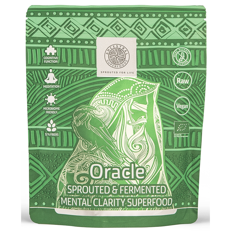 Amestec de pudre Bio fara gluten pentru sistemul nervos Oracle Mental Clarity Superfood, 200 g, Ancestral Superfoods