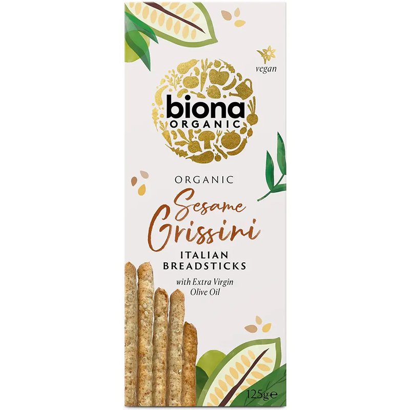 Grisine cu susan si ulei de masline Bio, 125 g, Biona