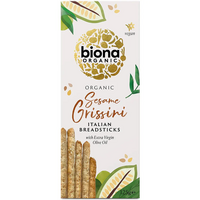 Grisine cu susan si ulei de masline bio, 125 g, Biona