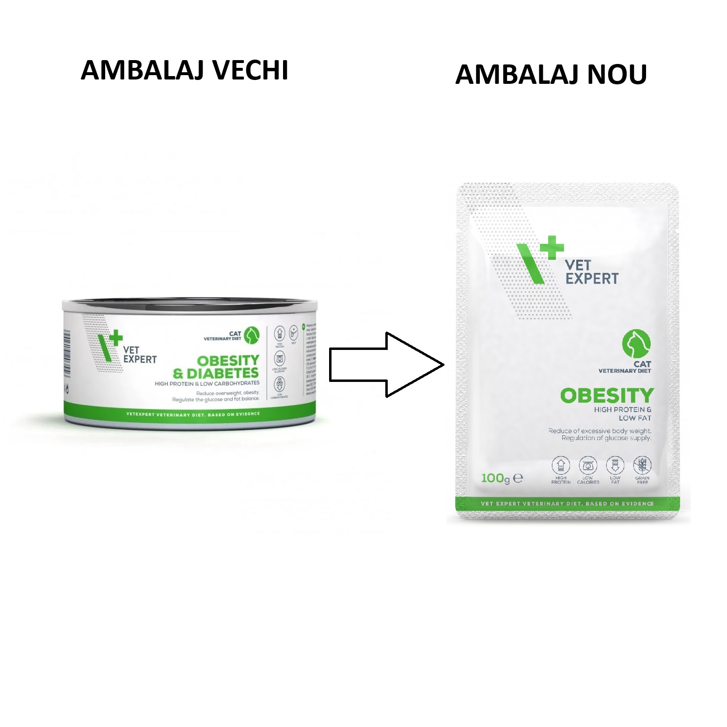 Hrana umeda pentru pisici Obesity & Diabetes, 100 g, Vetexpert