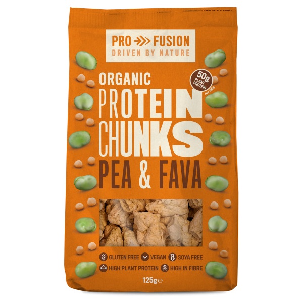 Proteina vegetala Bio texturata din mazare si fava, 125 g, Profusion