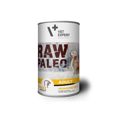 Hrana umeda cu carne de curcan pentru caini adulti Raw Paleo, 800 g, VetExpert